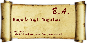 Bogdányi Angelus névjegykártya